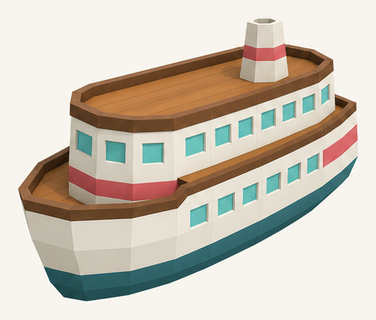 Low-poly fast ferry